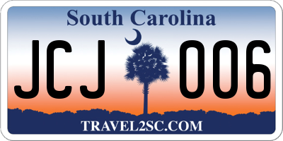 SC license plate JCJ006