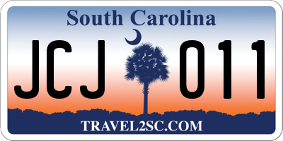 SC license plate JCJ011