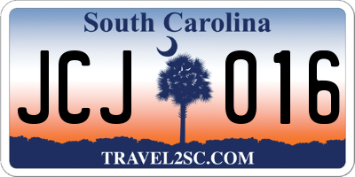 SC license plate JCJ016