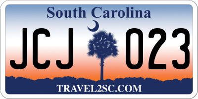 SC license plate JCJ023