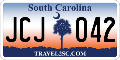 SC license plate JCJ042