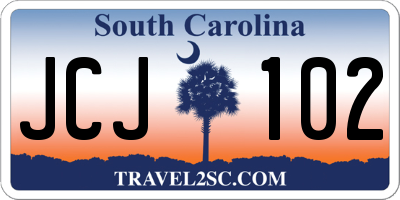 SC license plate JCJ102