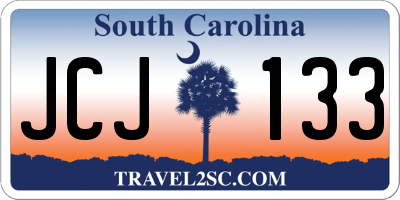 SC license plate JCJ133