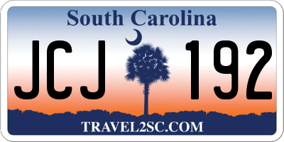 SC license plate JCJ192