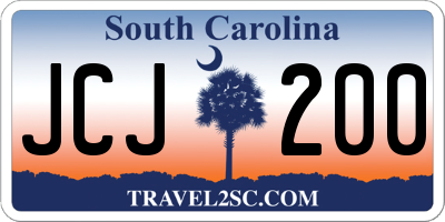 SC license plate JCJ200