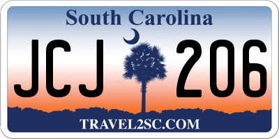 SC license plate JCJ206