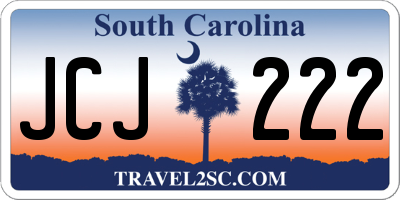 SC license plate JCJ222