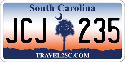 SC license plate JCJ235