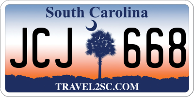 SC license plate JCJ668