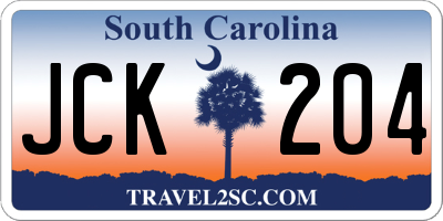 SC license plate JCK204