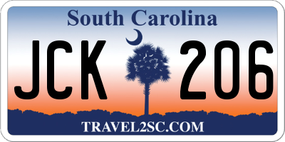 SC license plate JCK206