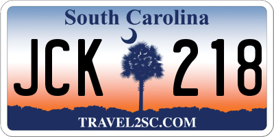 SC license plate JCK218