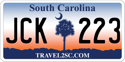 SC license plate JCK223