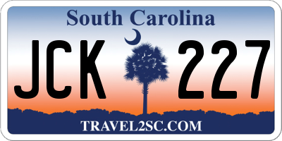 SC license plate JCK227