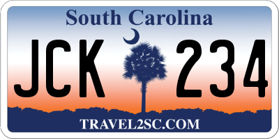SC license plate JCK234