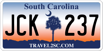 SC license plate JCK237