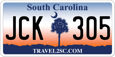 SC license plate JCK305