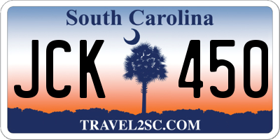 SC license plate JCK450