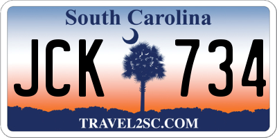 SC license plate JCK734