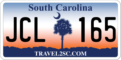SC license plate JCL165