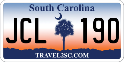SC license plate JCL190
