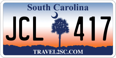 SC license plate JCL417