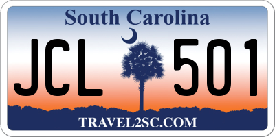 SC license plate JCL501