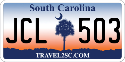 SC license plate JCL503