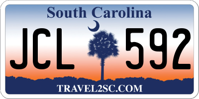 SC license plate JCL592