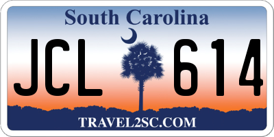 SC license plate JCL614