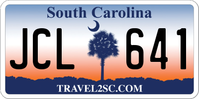 SC license plate JCL641