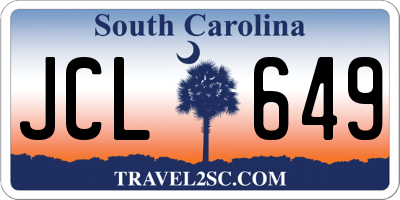 SC license plate JCL649