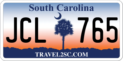 SC license plate JCL765