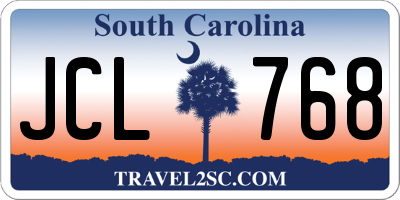 SC license plate JCL768
