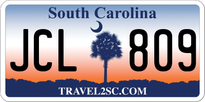 SC license plate JCL809