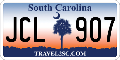 SC license plate JCL907