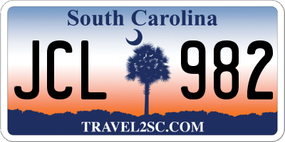 SC license plate JCL982