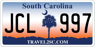 SC license plate JCL997