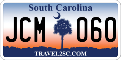 SC license plate JCM060
