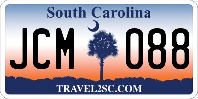 SC license plate JCM088