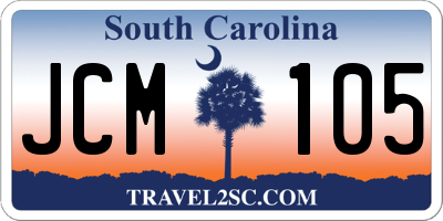 SC license plate JCM105