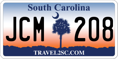 SC license plate JCM208