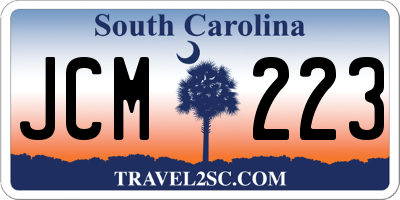 SC license plate JCM223