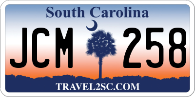 SC license plate JCM258