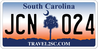 SC license plate JCN024