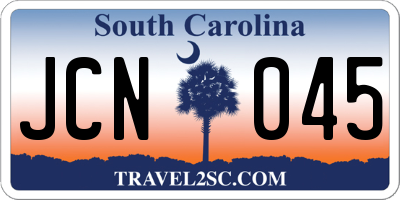 SC license plate JCN045