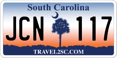 SC license plate JCN117