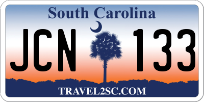 SC license plate JCN133