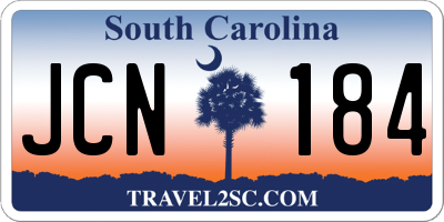 SC license plate JCN184