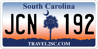 SC license plate JCN192